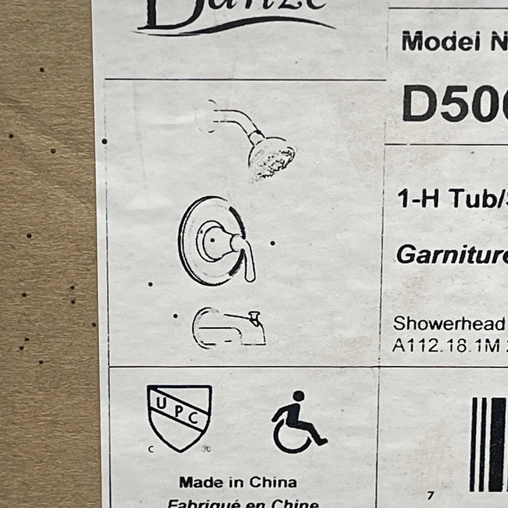 Danze Bannockburn D500056T Chrome 1 Handle Tub Shower Trim Kit New Open Box
